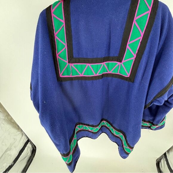 Handmade heavyweight wool reversible coat cultural art to wear women’s M/L - Picture 6 of 6